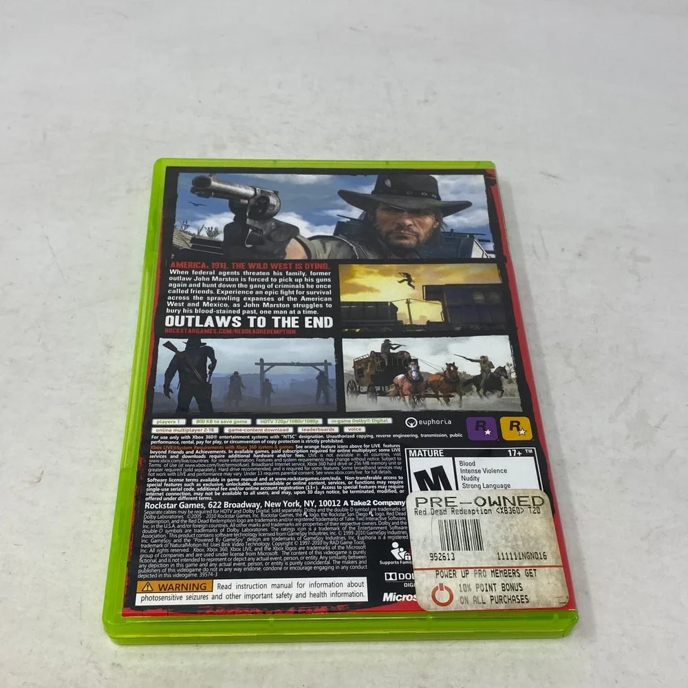 Red Dead Redemption Rockstar Games Xbox 360 NTSC Western Action Adventure CIB